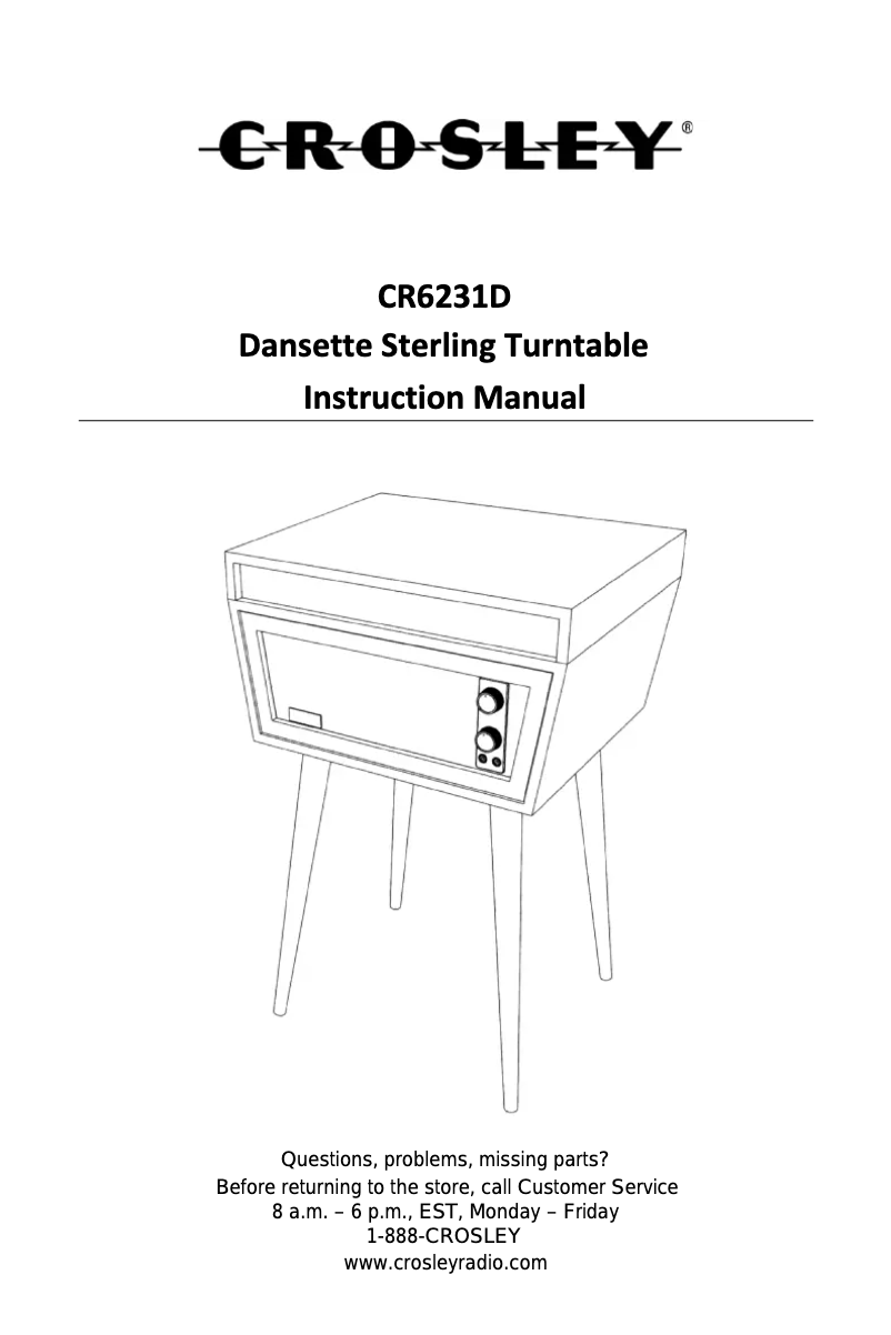 Image de la première page du manuel de l'appareil Dansette CR6231D