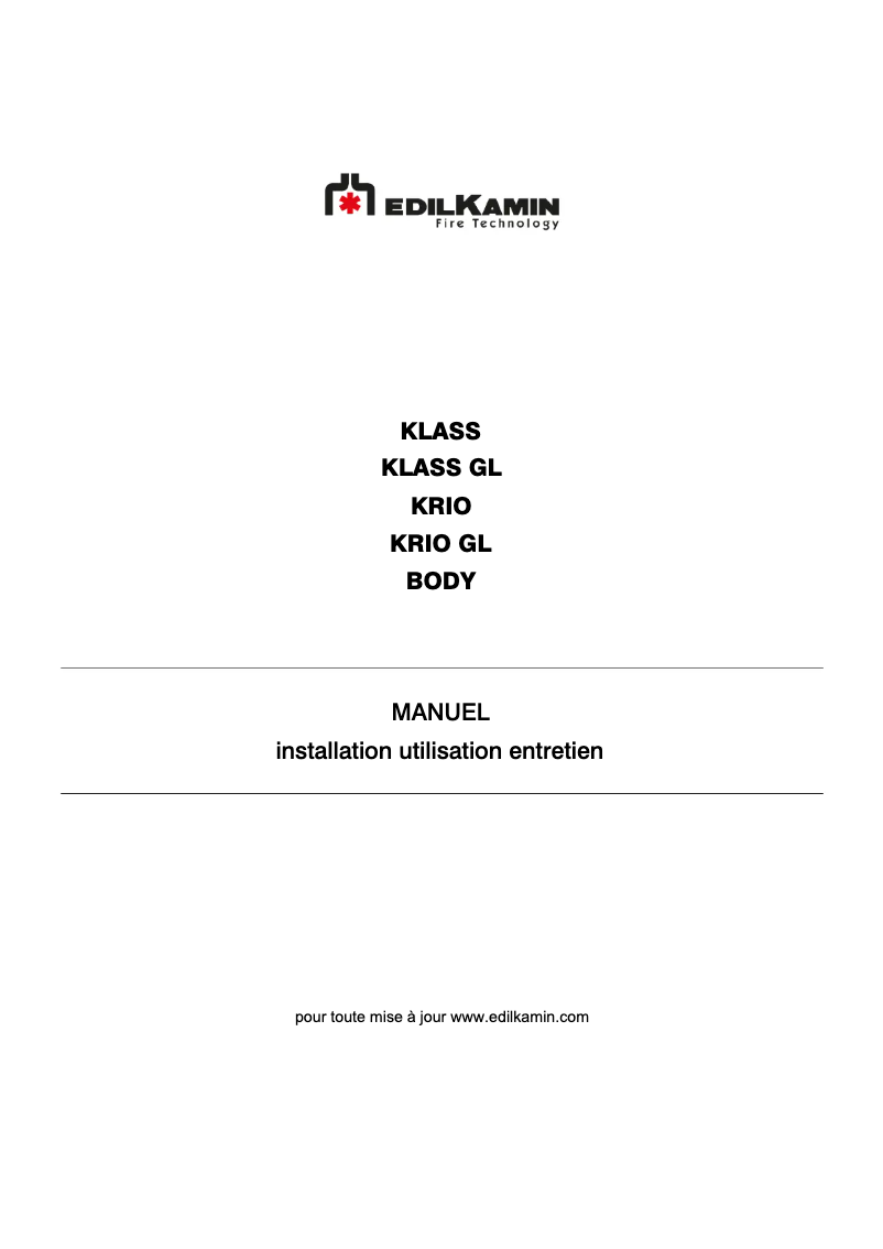 Page n°1 - Manuel utilisateur Edilkamin KLASS
