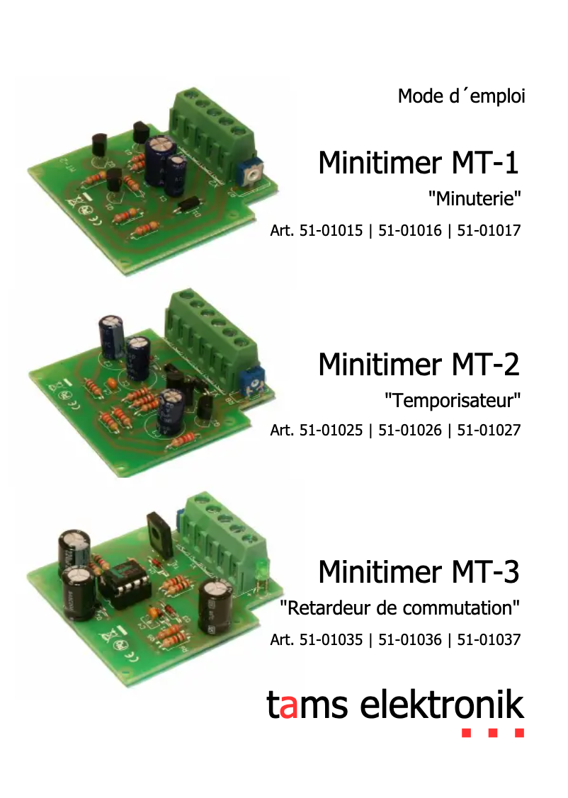 Page 1 de la notice Manuel utilisateur Tams Elektronik MT-3