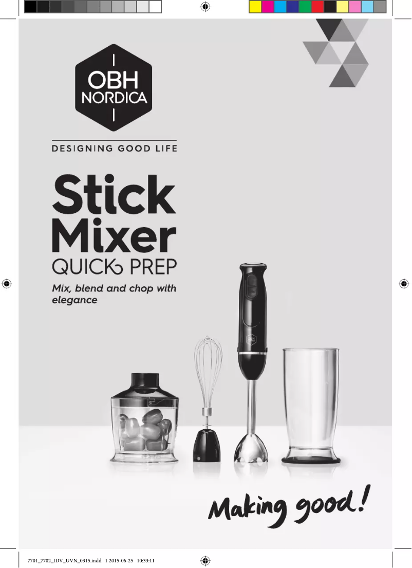 Image de la première page du manuel de l'appareil Quick Prep 7701