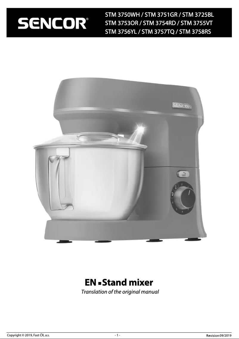 Page n°1 - Manuel utilisateur Sencor STM 3750WH
