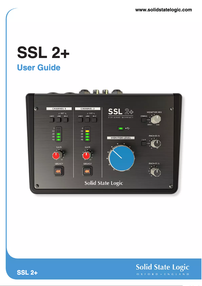 Page n°1 - Manuel utilisateur Solid State Logic SSL 2