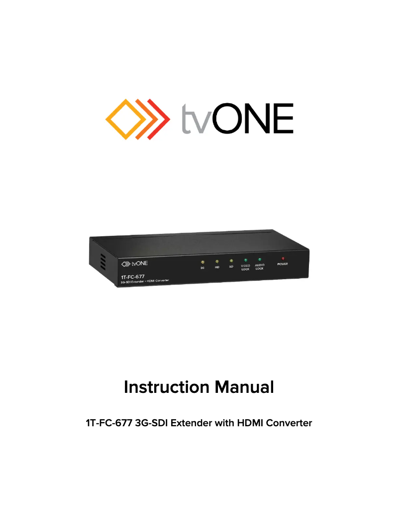 Página 1 del manual Manual de usuario TV One 1T-FC-677