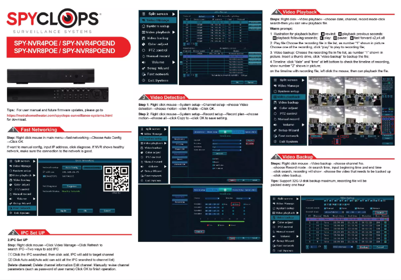Page n°1 - Manuel utilisateur Metra SPY-NVR8POE