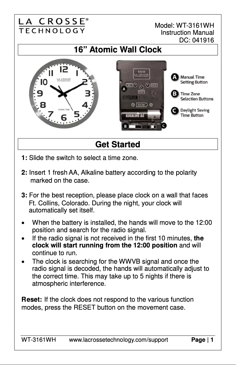 Page 1 de la notice Manuel utilisateur La Crosse Technology WT-3161BL