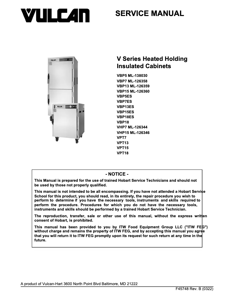 Page n°1 - Manuel utilisateur Vulcan VPT18