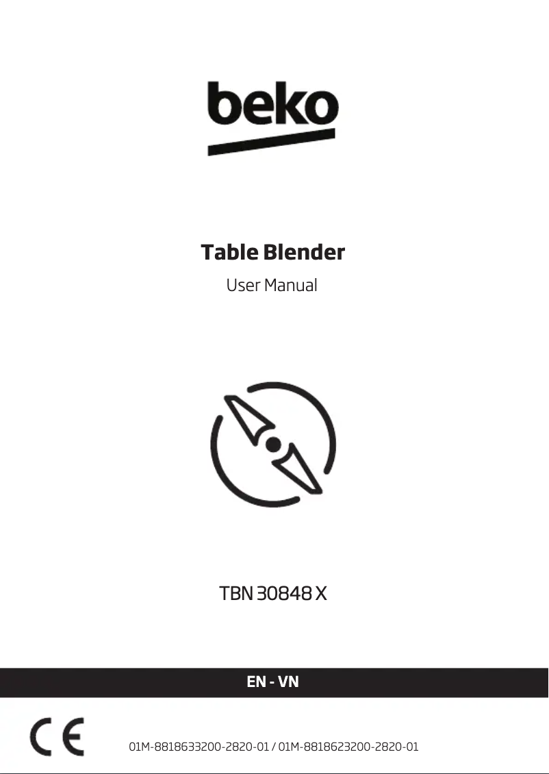 Page 1 de la notice Manuel utilisateur Beko TBN 30848 X