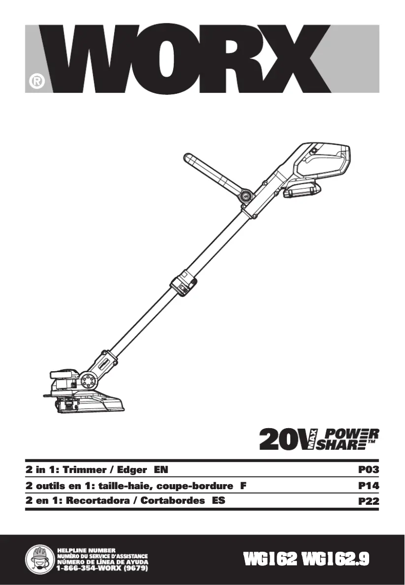 Page n°1 - Manuel utilisateur Worx WG929.1