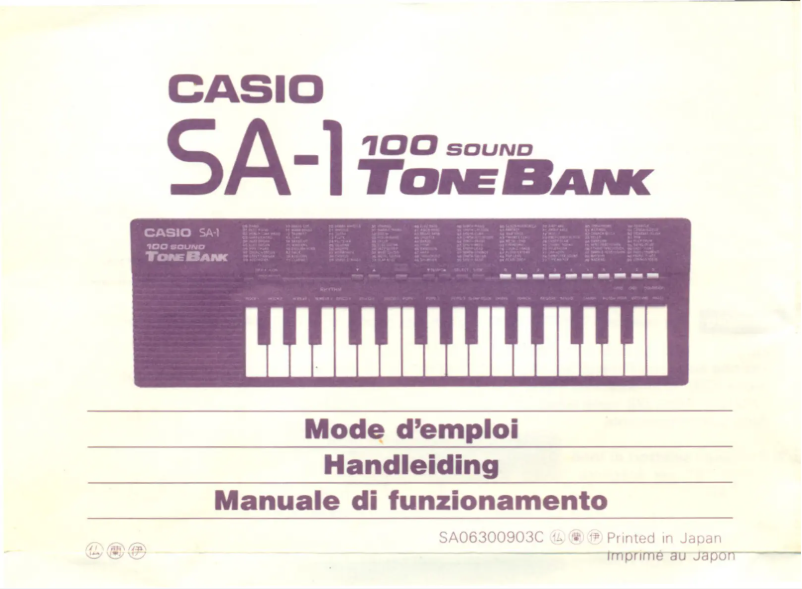 Page n°1 - Manuel utilisateur Casio SA-1