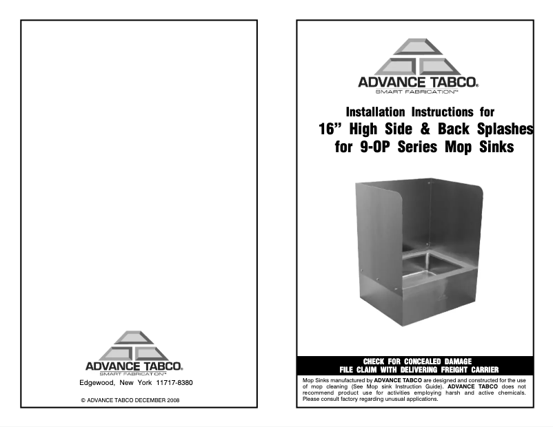 Página 1 del manual Manual de usuario Advance Tabco K-290R
