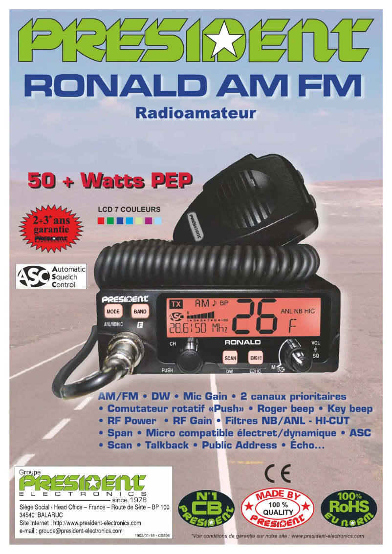 Image de la première page du manuel de l'appareil Ronald