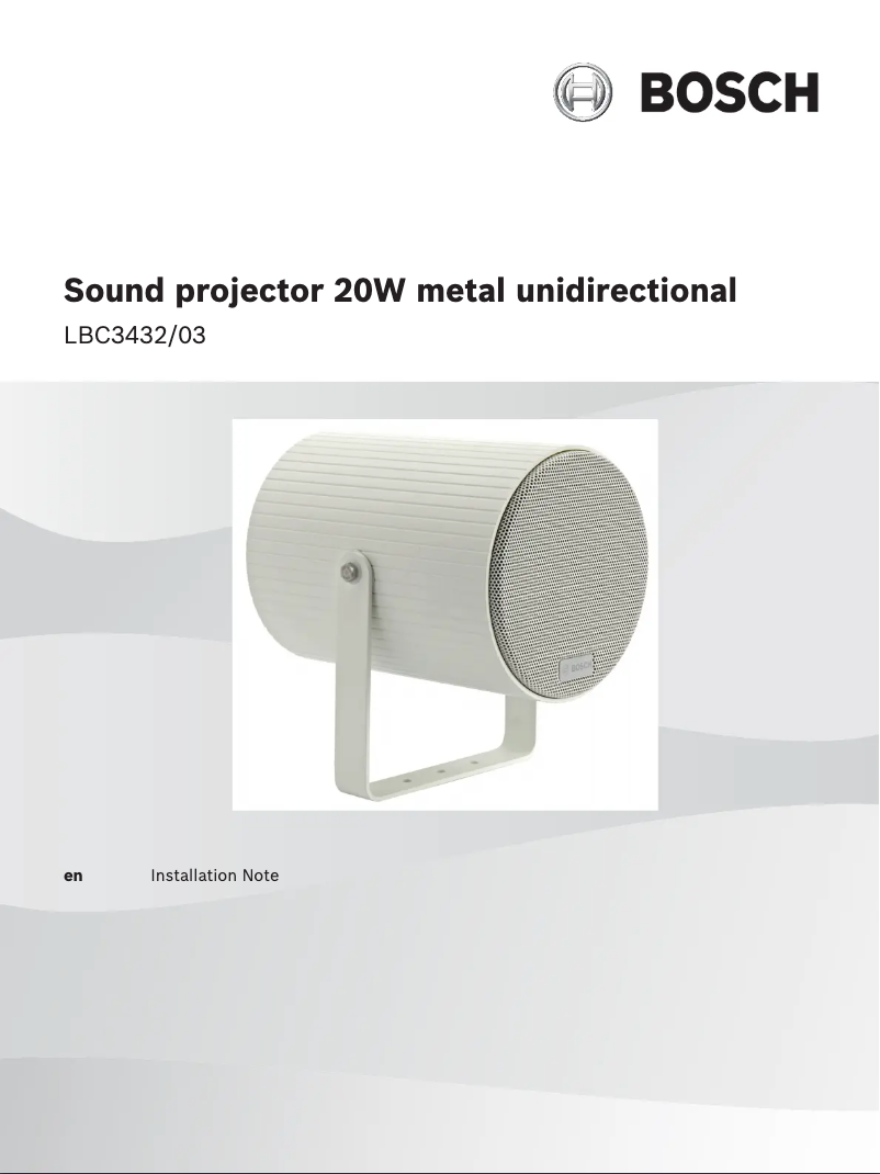 Page 1 de la notice Manuel utilisateur Bosch LBC3432/03