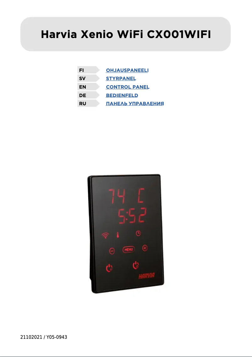 Página 1 del manual Manual de usuario Harvia Xenio WiFi CX001WIFI