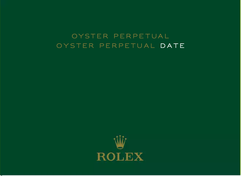 Page n°1 - Manuel utilisateur Rolex Oyster Perpetual