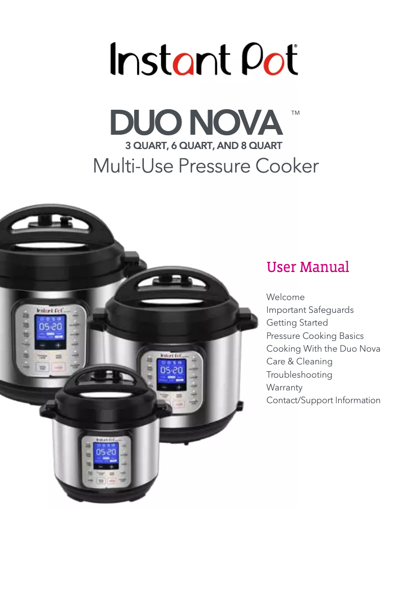 Page n°1 - Manuel utilisateur Instant Pot Duo Nova