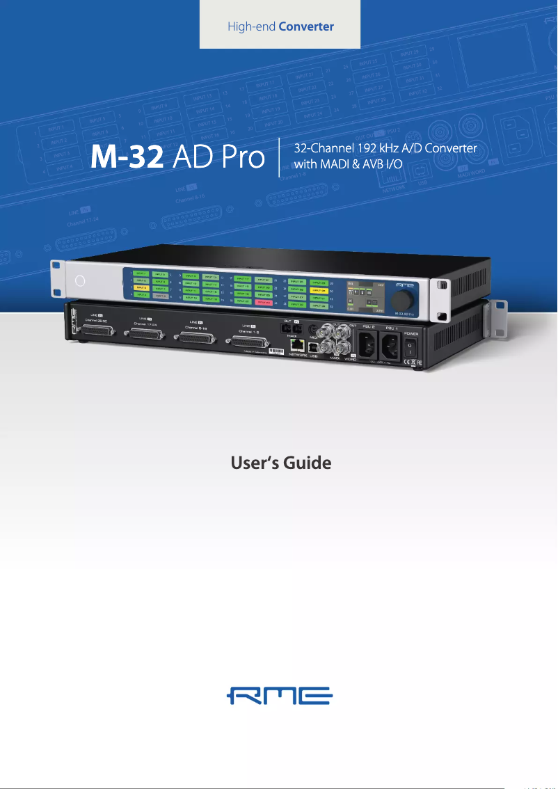 Page n°1 - Manuel utilisateur RME M-32 AD Pro