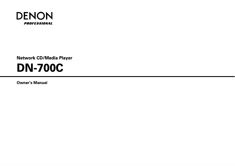 Page 1 de la notice Manuel utilisateur Denon DN-700C