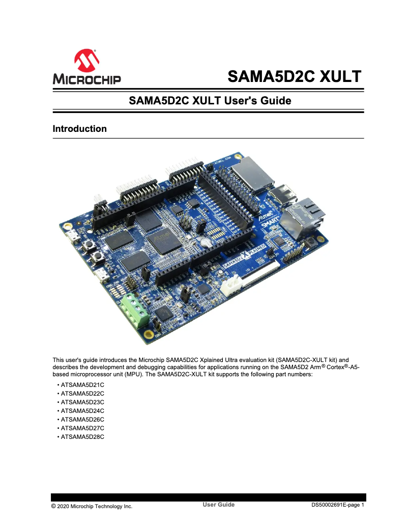 Page 1 de la notice Manuel utilisateur Microchip ATSAMA5D23