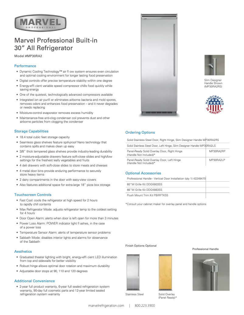 Page 1 de la notice Manuel utilisateur Marvel MP30RA2R