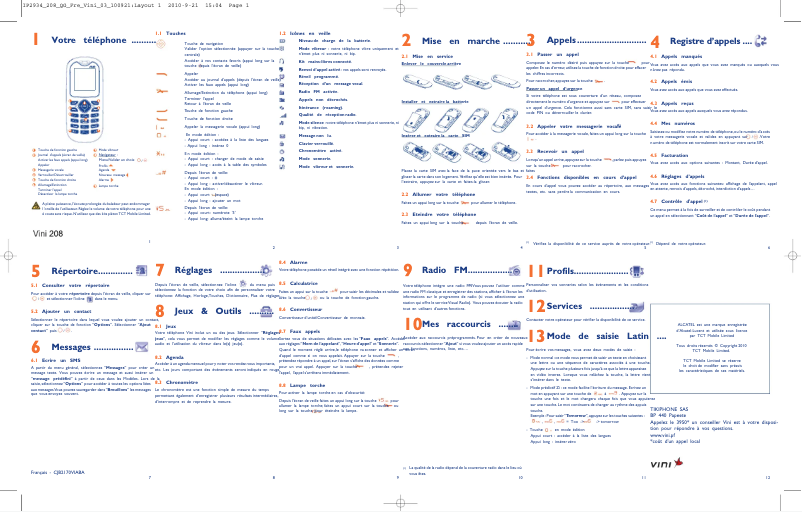 Image de la première page du manuel de l'appareil One Touch 208