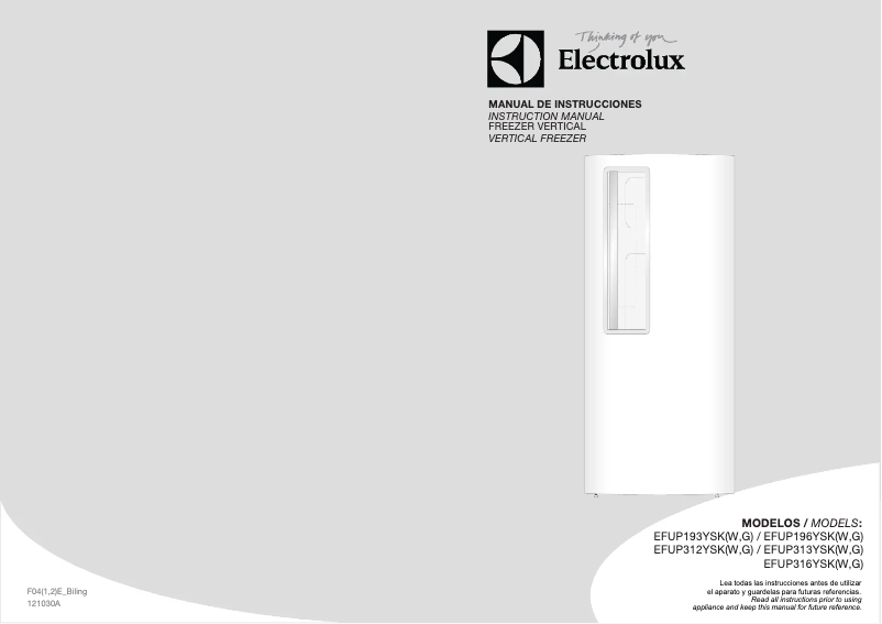 Page 1 de la notice Manuel utilisateur Electrolux EFUP313YSKW