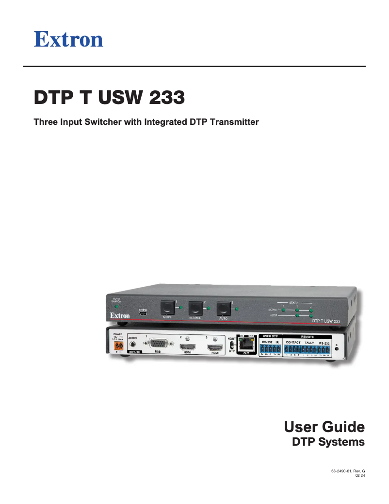 Image de la première page du manuel de l'appareil DTP T USW 233