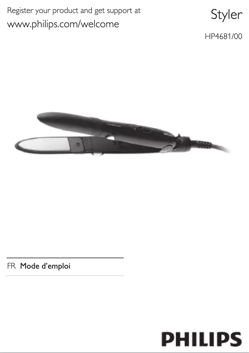 Page 1 of the manual User Manual Philips SalonStraight Freestyle HP4681