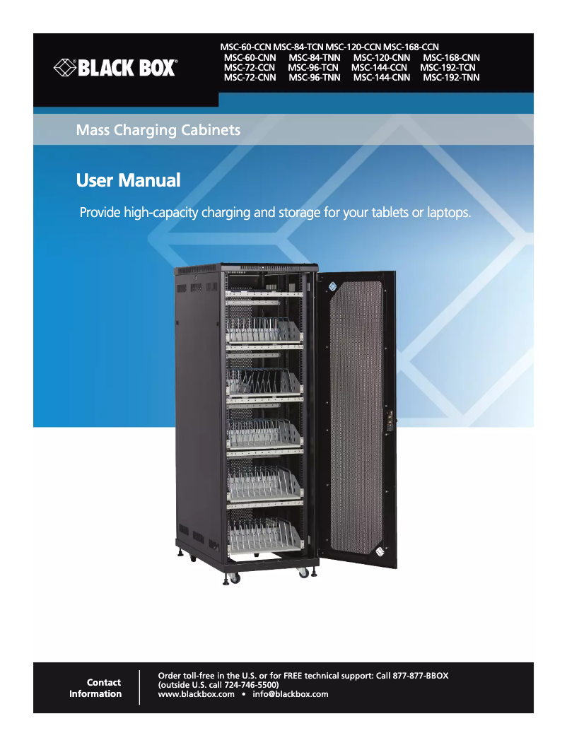 Page n°1 - Manuel utilisateur Black Box MSC-84-TNN