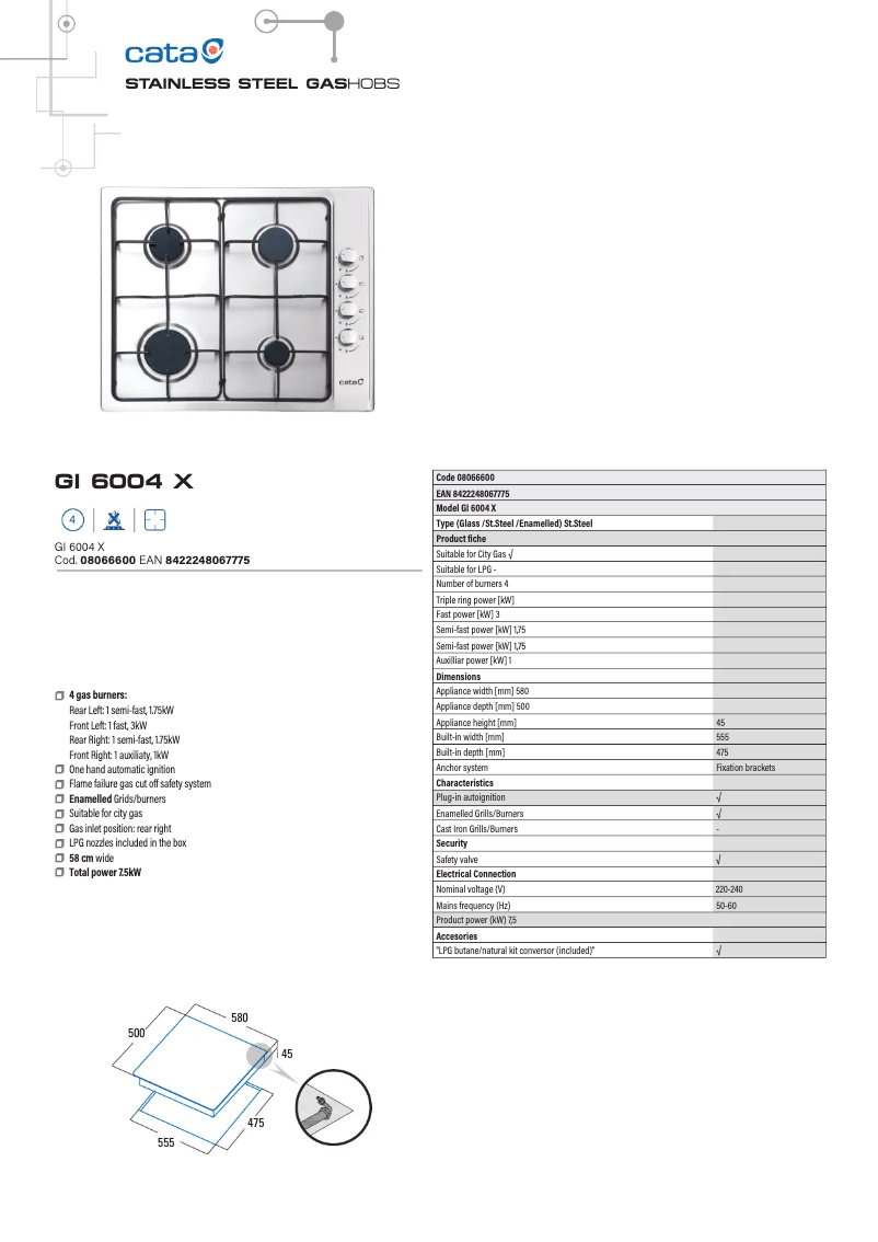 Image de la première page du manuel de l'appareil GI 6004 X