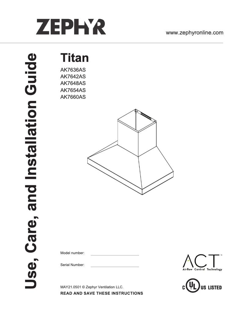Page 1 de la notice Guide d'installation Zephyr AK7660AS