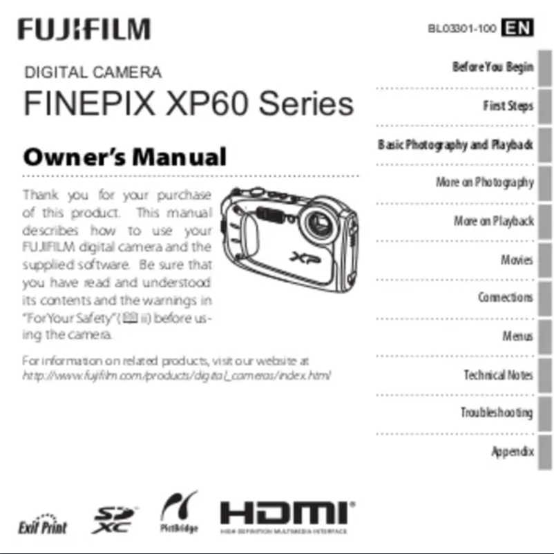 Image de la première page du manuel de l'appareil FinePix XP60