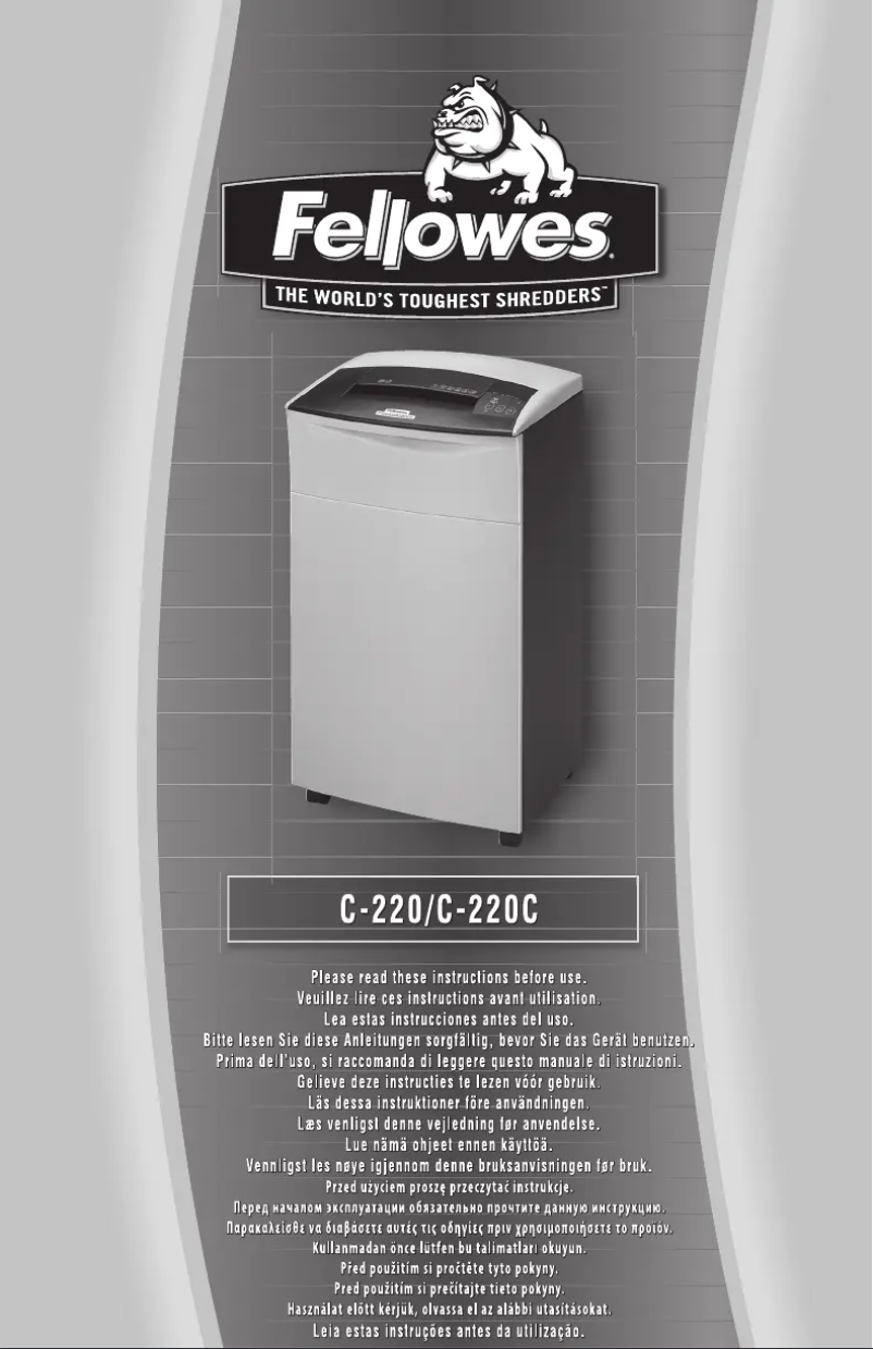 Page n°1 - Manuel utilisateur Fellowes Powershred C-220C