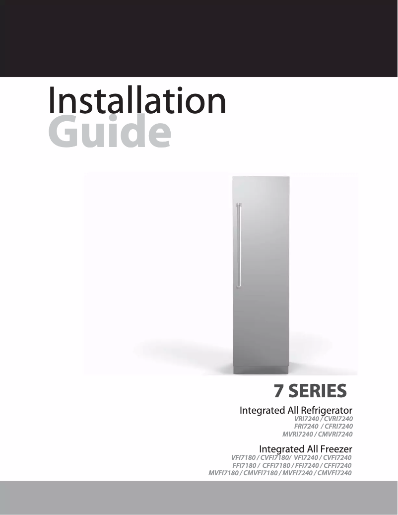 Page 1 de la notice Guide d'installation Viking VFI7180WRBK