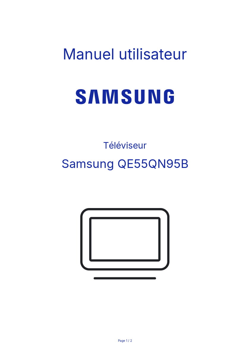 Image de la première page du manuel de l'appareil QE55QN95B
