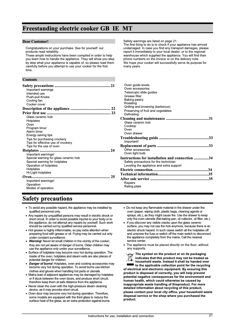 Página 1 del manual Manual de usuario Gorenje EC 7304 W