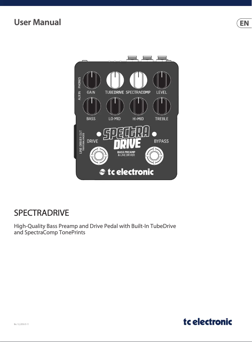 Image de la première page du manuel de l'appareil Spectradrive