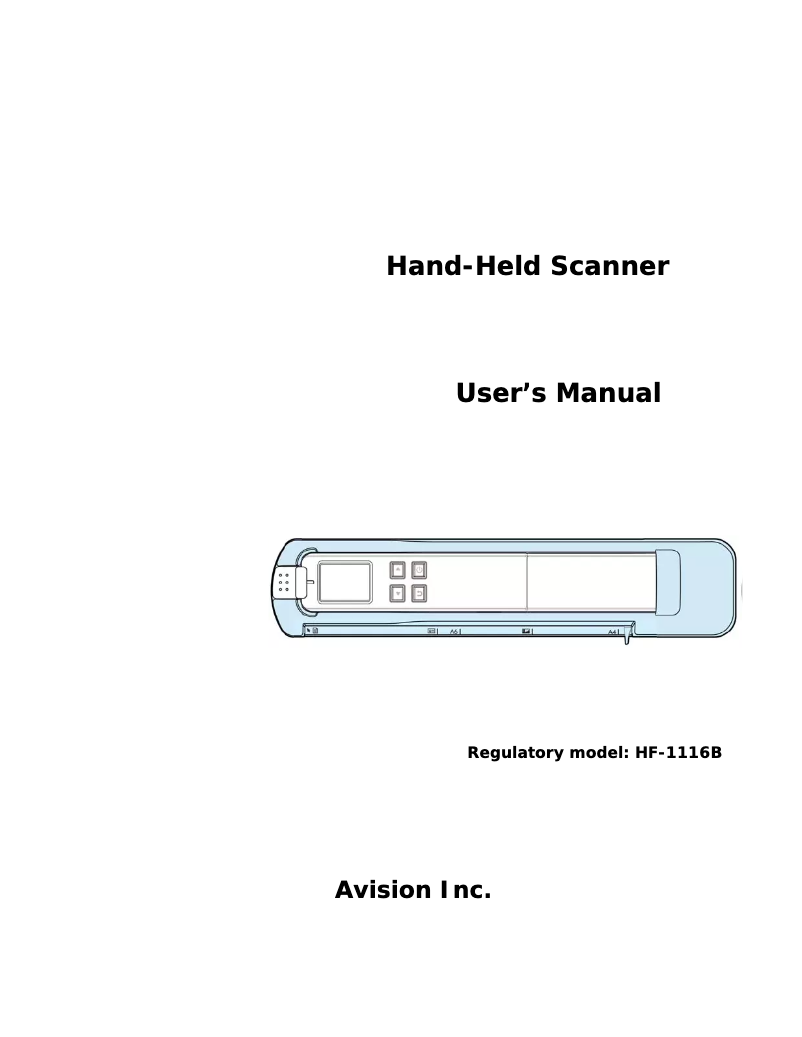 Page n°1 - Manuel utilisateur Avision MiWand 2 Pro