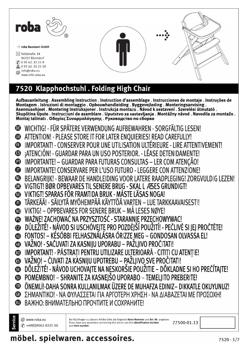 Page n°1 - Manuel utilisateur Roba 7520