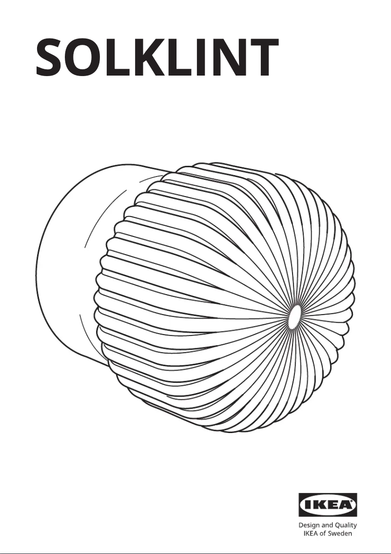 Page 1 de la notice Manuel utilisateur Ikea SOLKLINT 404.640.69