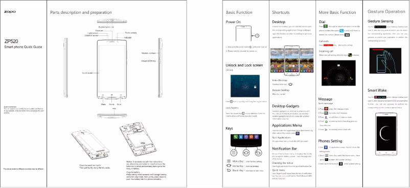 Page 1 de la notice Manuel utilisateur Zopo ZP520