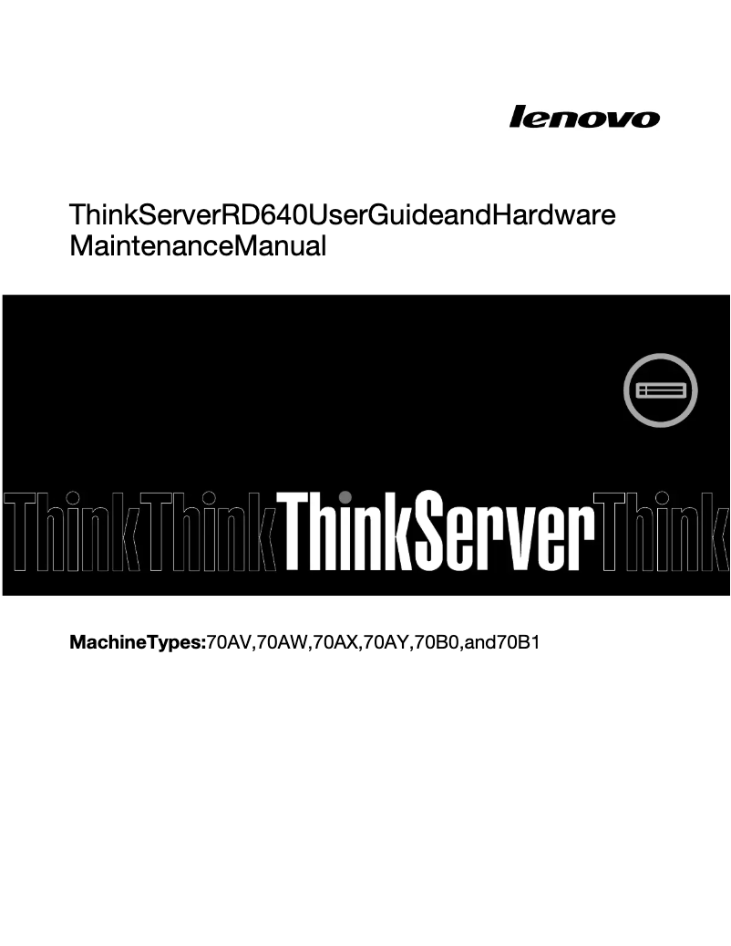 Image de la première page du manuel de l'appareil ThinkServer RD640