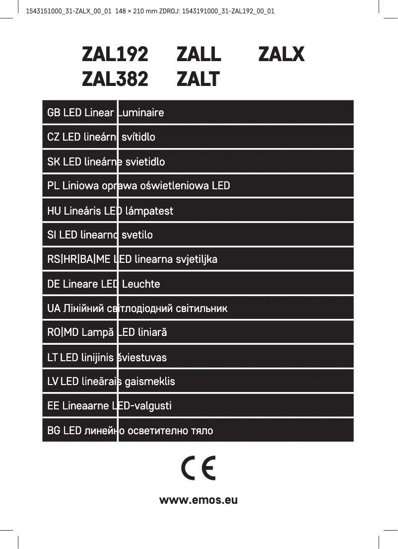Page 1 de la notice Manuel utilisateur Emos ZALX