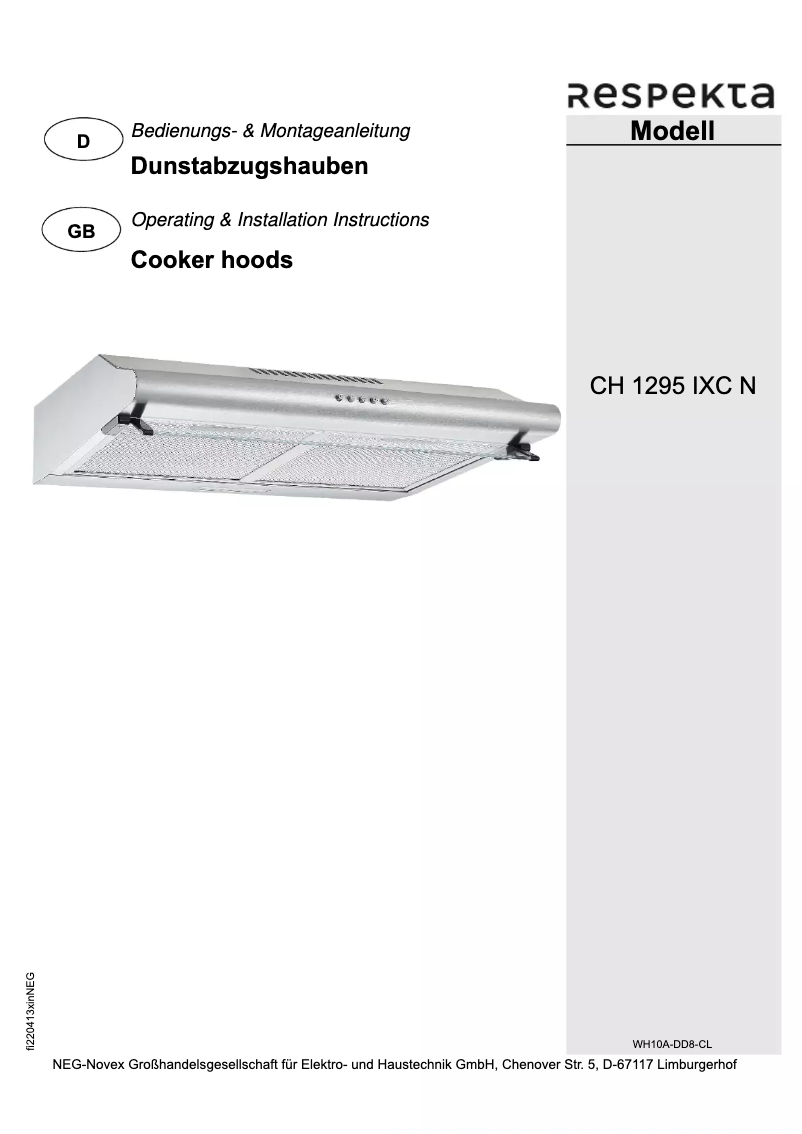 Image de la première page du manuel de l'appareil Tilla CH1259IXCN