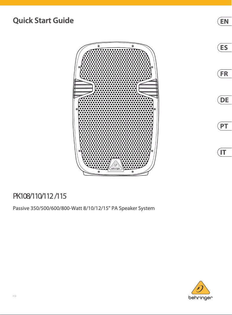 Image de la première page du manuel de l'appareil PK110