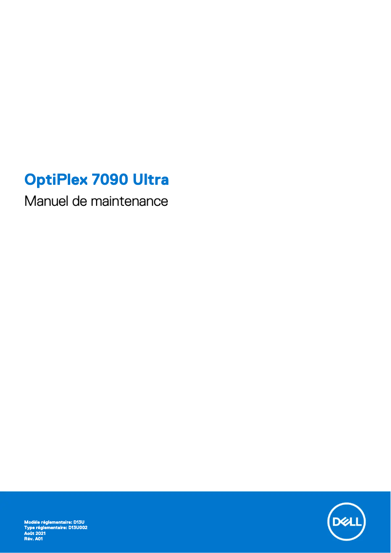 Page 1 de la notice Manuel d'utilisation et d'entretien Dell OptiPlex 7090 Ultra