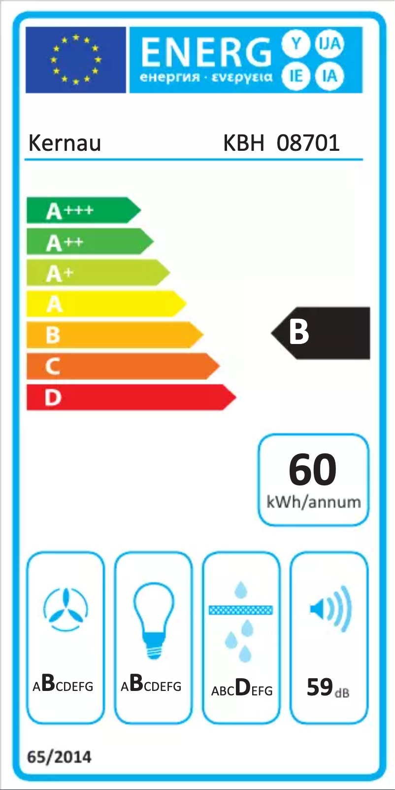 Page n°1 - Label énergétique Kernau KBH 08701 B