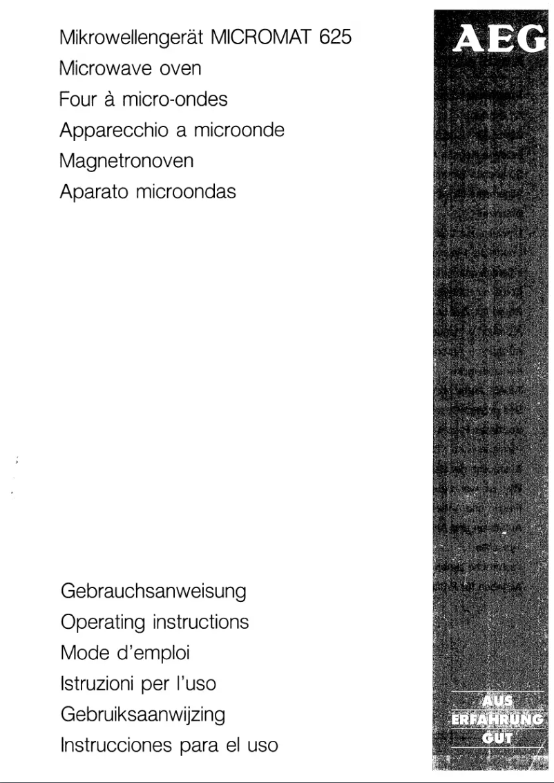 Page n°1 - Manuel utilisateur AEG Micromat 625