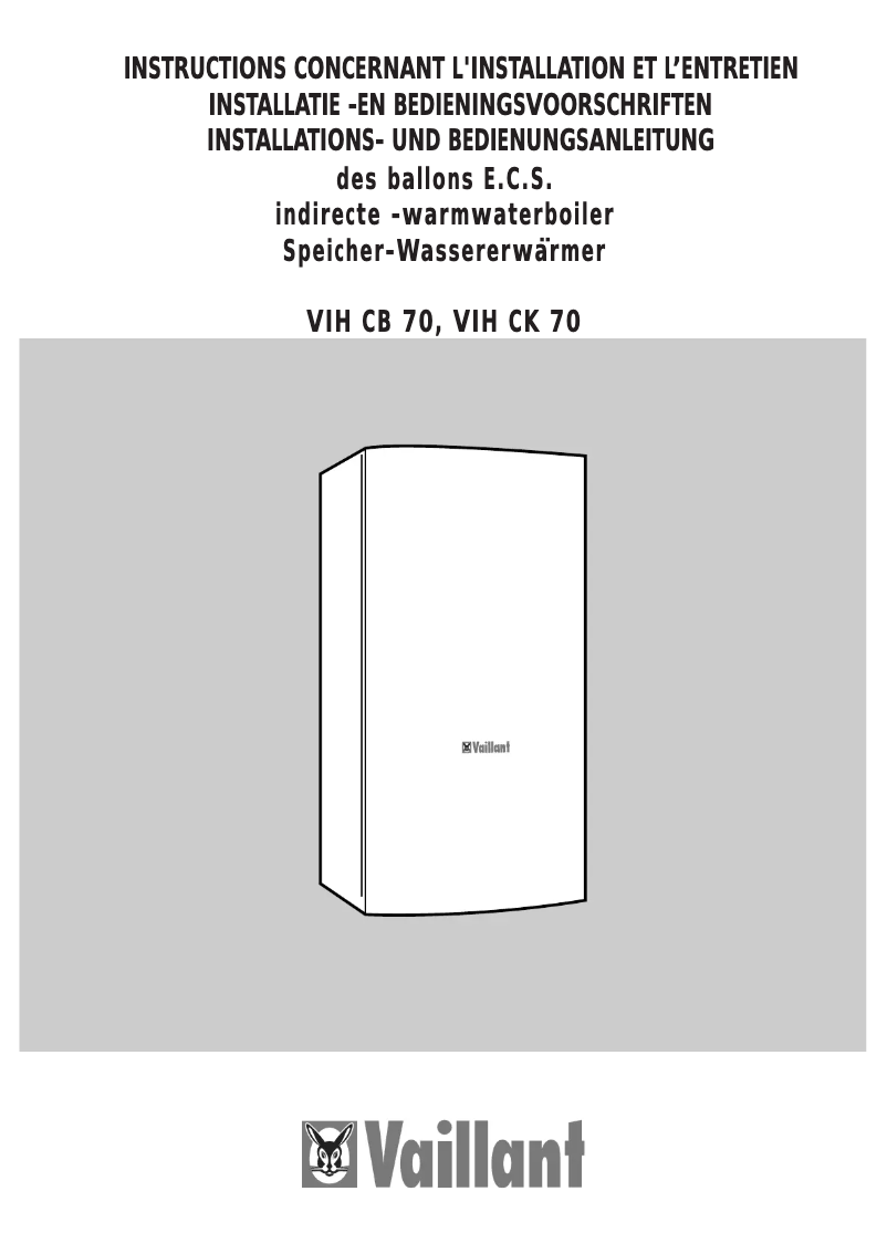 Page n°1 - Manuel utilisateur Vaillant VIH CB 70