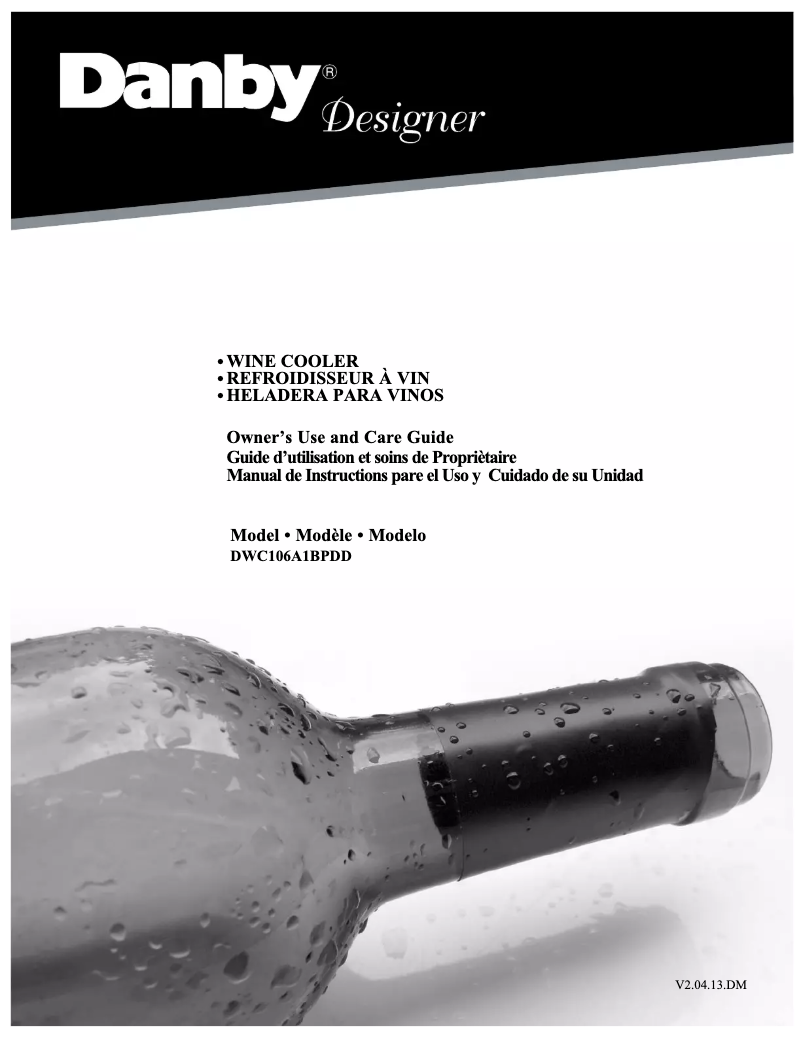 Image de la première page du manuel de l'appareil DWC106A1BPDD