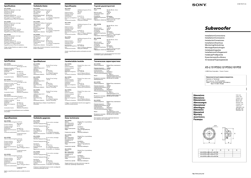 Image de la première page du manuel de l'appareil XS-L151P5S